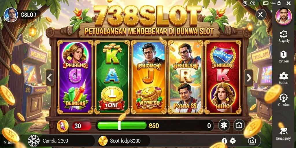 Screenshot gameplay <strong>738SLOT</strong> yang menampilkan petualangan seru.