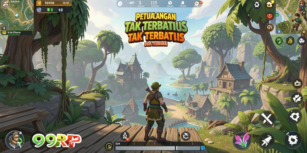 Tampilan permainan 99RP yang menampilkan petualangan seru di dunia terbuka.
