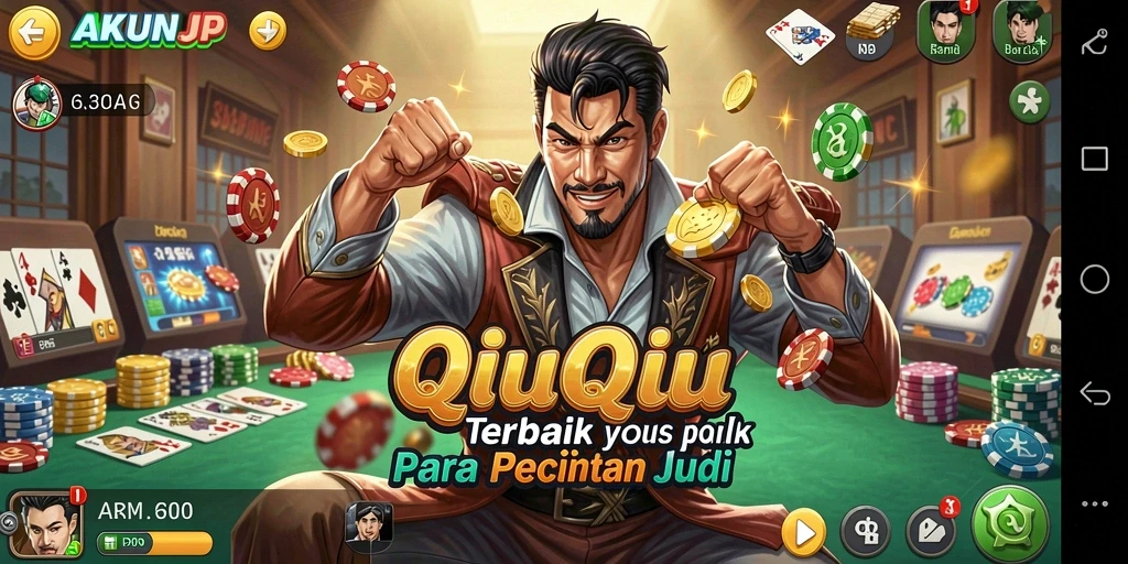 Screenshot gameplay AKUNJP menampilkan aksi seru permainan QiuQiu.