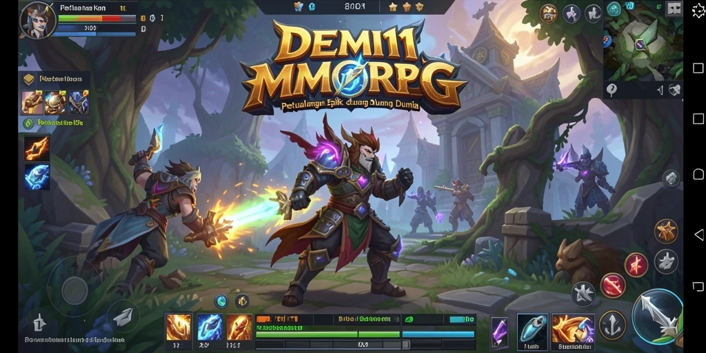 Tangkapan layar utama dari gameplay MMORPG yang menegangkan.