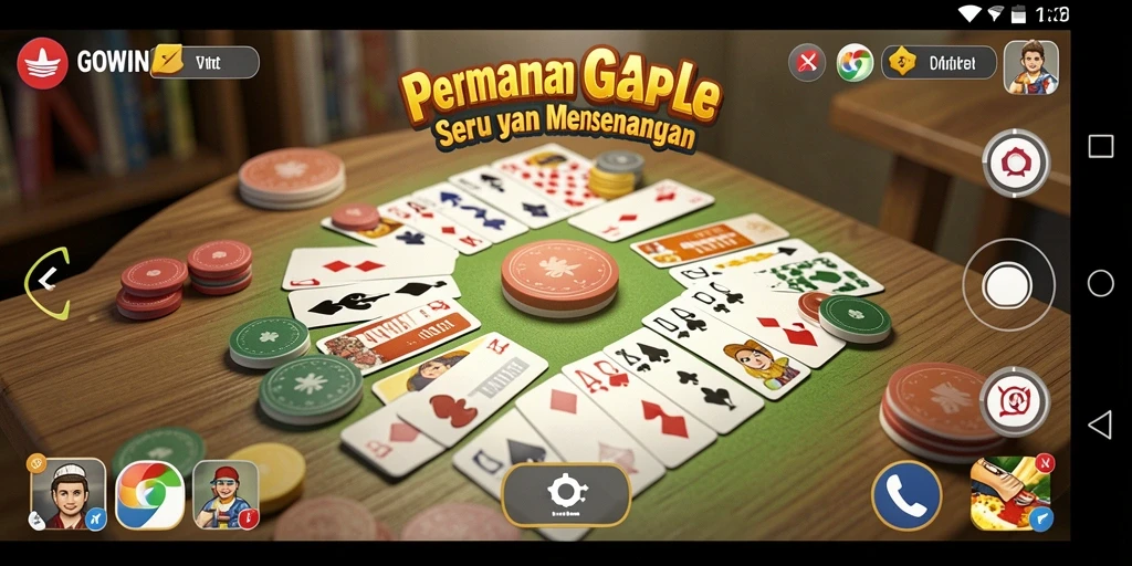 Screenshot gameplay GOWIN yang menampilkan keseruan bermain Gaple.