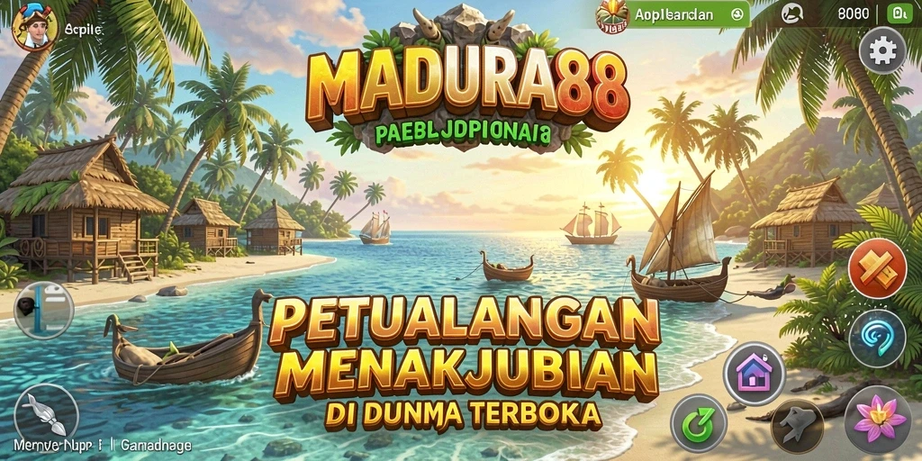 Tampilan utama MADURA88 menampilkan gameplay di dunia terbuka yang luas.