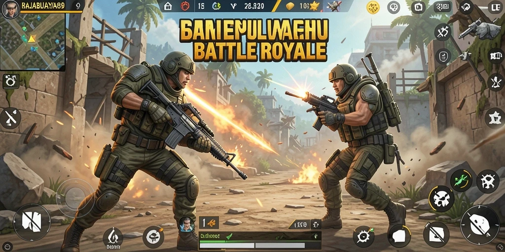 Tampilan seru gameplay RAJABUAYA89 saat bertempur di medan perang
