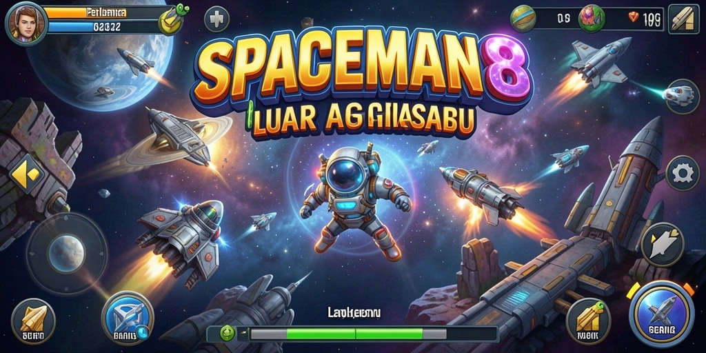 Screenshot gameplay SPACEMAN88 yang menampilkan aksi luar angkasa yang mendebarkan.