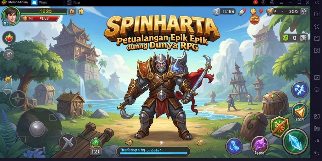Tangkapan layar SPINHARTA dengan pertarungan epik di dunia RPG.
