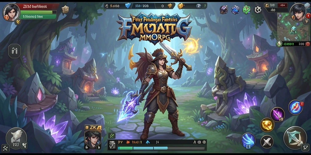 Screenshot ZK7 menampilkan aksi seru dalam game MMORPG.